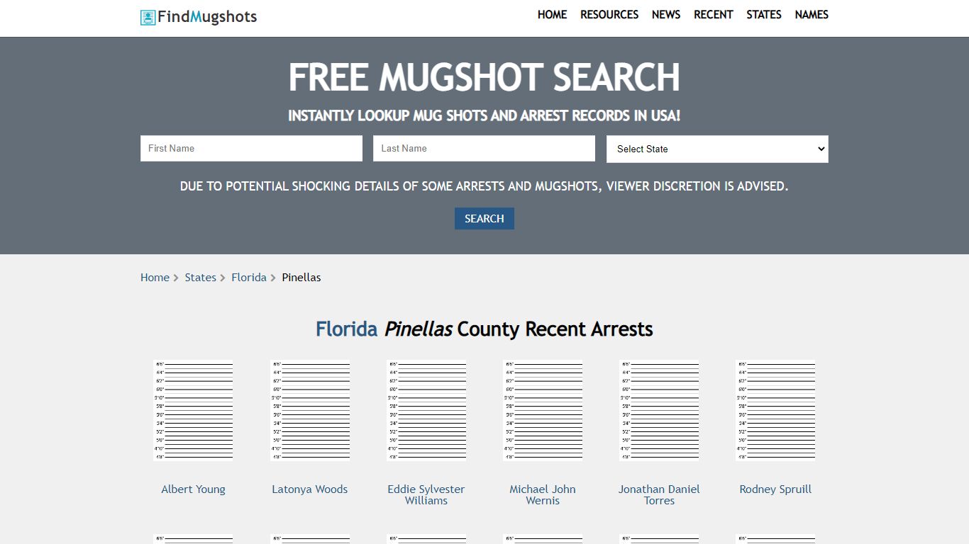 Find Pinellas Florida Mugshots - Find Mugshots