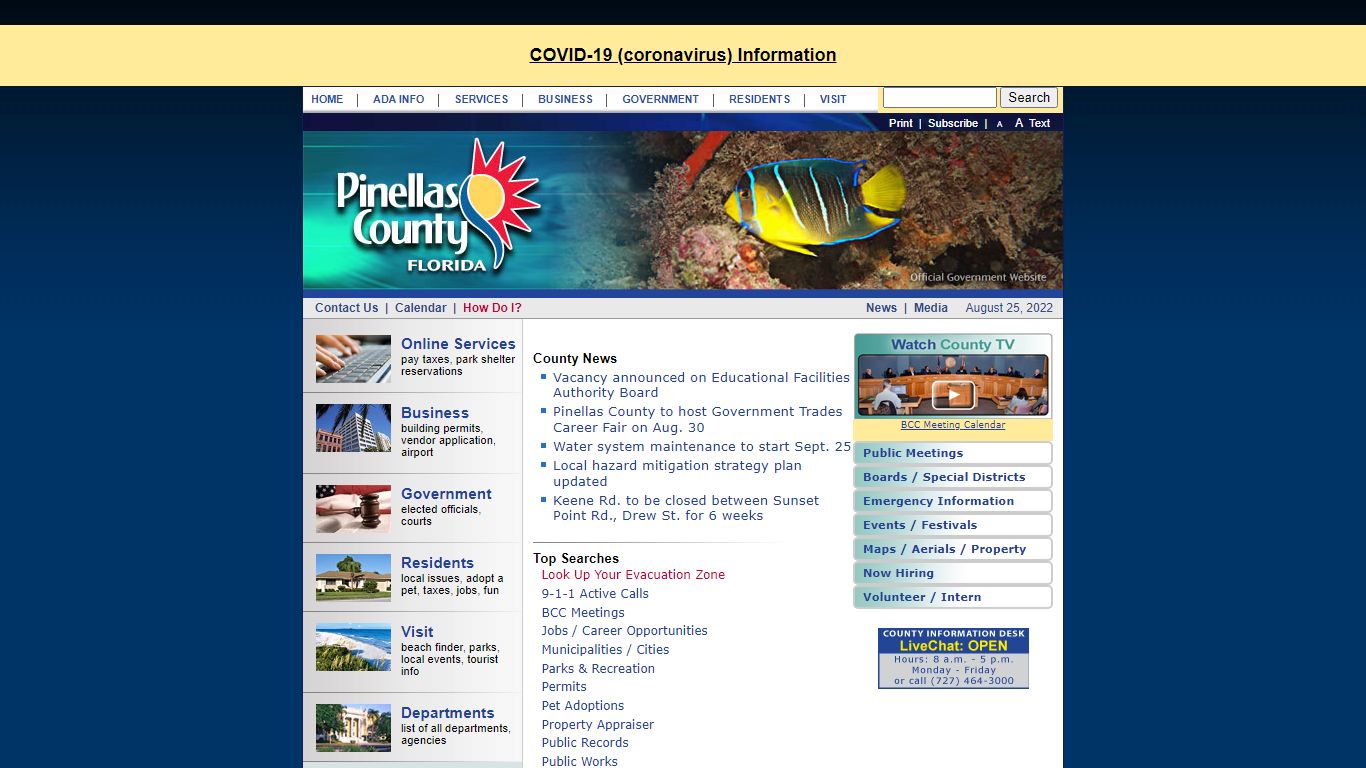 Pinellas County Government Home Page